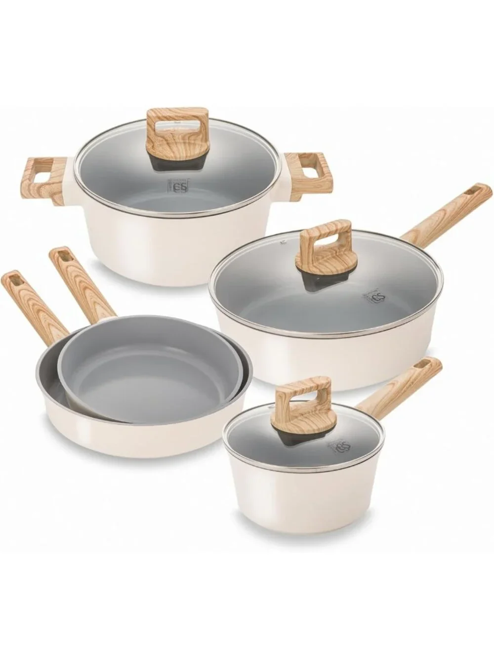 Nonstick Ceramic Cookware Set - Induction Compatible, Dishwasher Safe